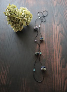 秋色アジサイのネックレス（黒）