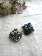 秋色アジサイのブローチ